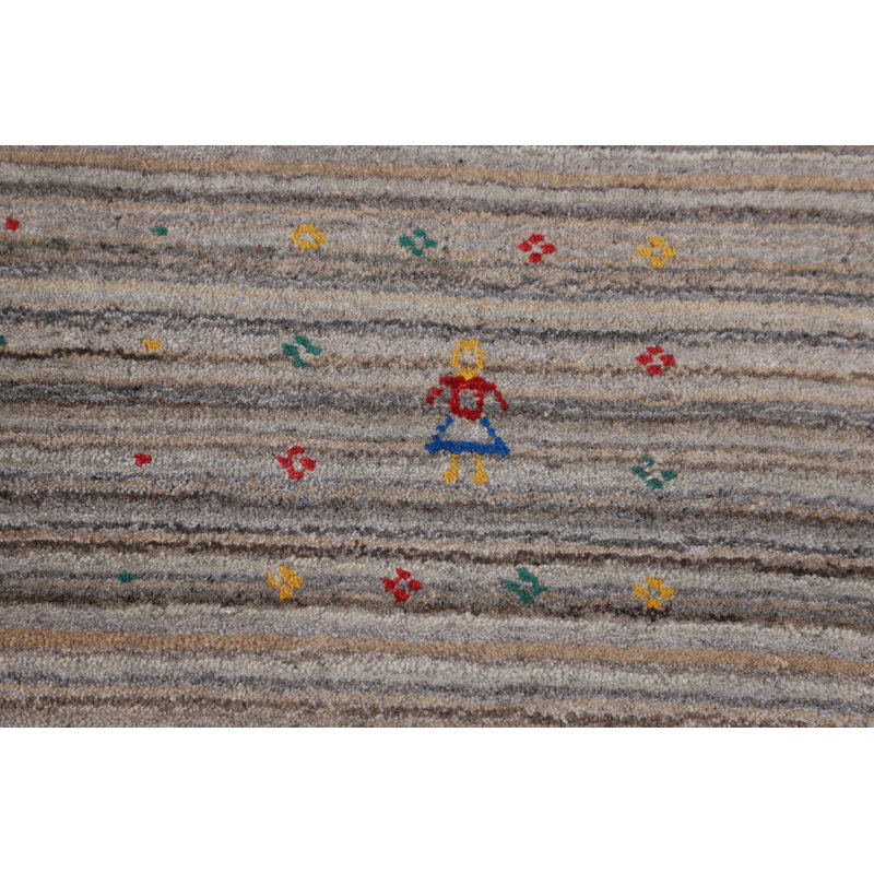 Tapis gris Gabbeh 8 x 8