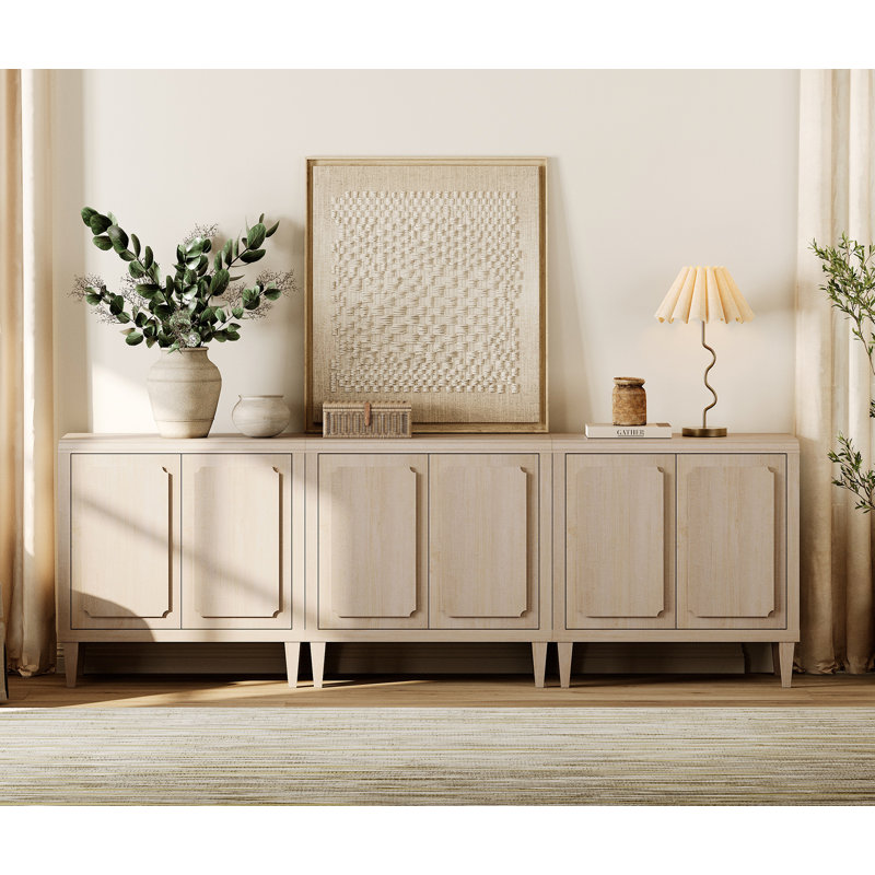 Meuble télé moderne Mid-Century Distefano, Light Oak