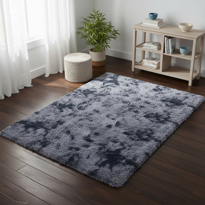 Dark Gray Rug Plush Soft Shag Rug Ideal for Living Rooms, Bedrooms, and Children's Rooms
