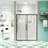 56"-60" Wide X 72" High Sliding Shower Door, 1/4" Tempered Glass, Matte Black, Nano Easy Clean Glass & Protective Film, Stainless Steel 6" Handle, Magnetic Close, Leak Design In Area Black Color,