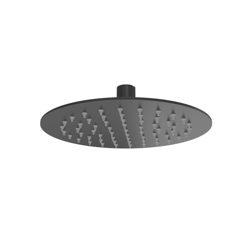 Allure Ultra-Thin Round Shower Head - 8 in., Matte Black, Matte Black, 8 inch