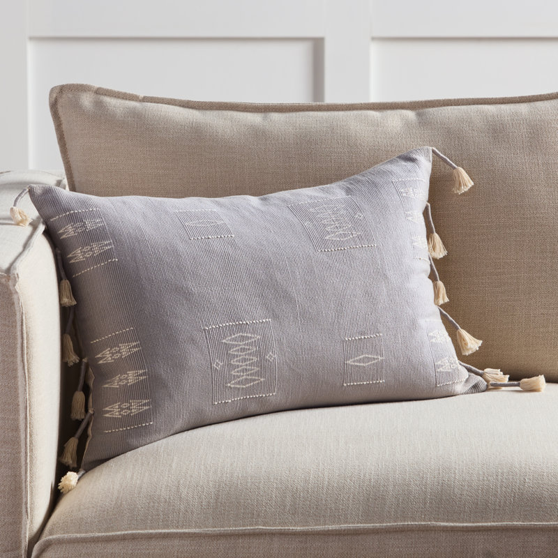 Housse de coussin rectangulaire en coton Khuza Kinard, Housse de coussin seulement - sans insert