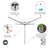 Rotary Essential Outdoor Clothesline, 98 Feet (30 Meters), 3 Arms, with Plastic Ground Tube
