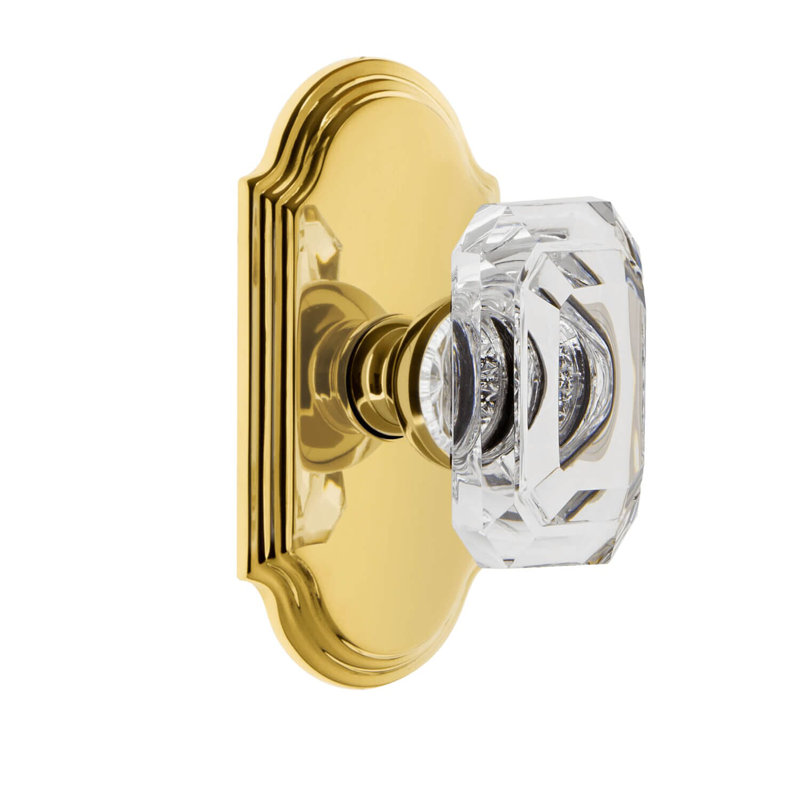 Double porte plaque en cristal Grandeur, Laiton poli
