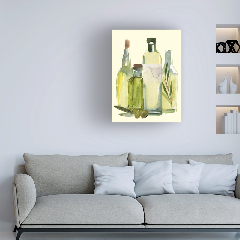 Annie Warren «Olive Oil Set I», art sur toile, H 19 po x l 14 po
