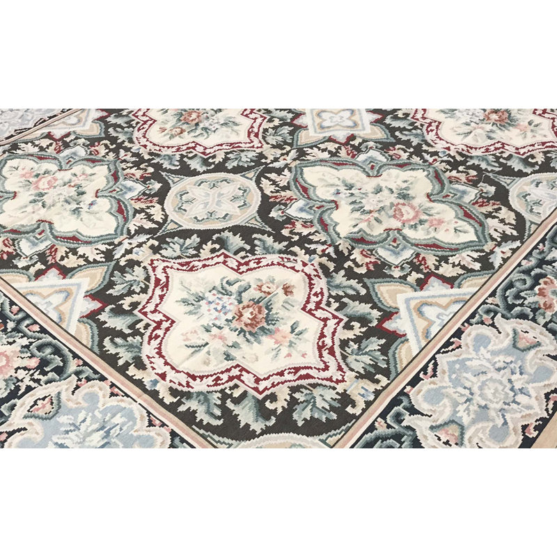 Hand-Knotted High-Quality Black Area Rug