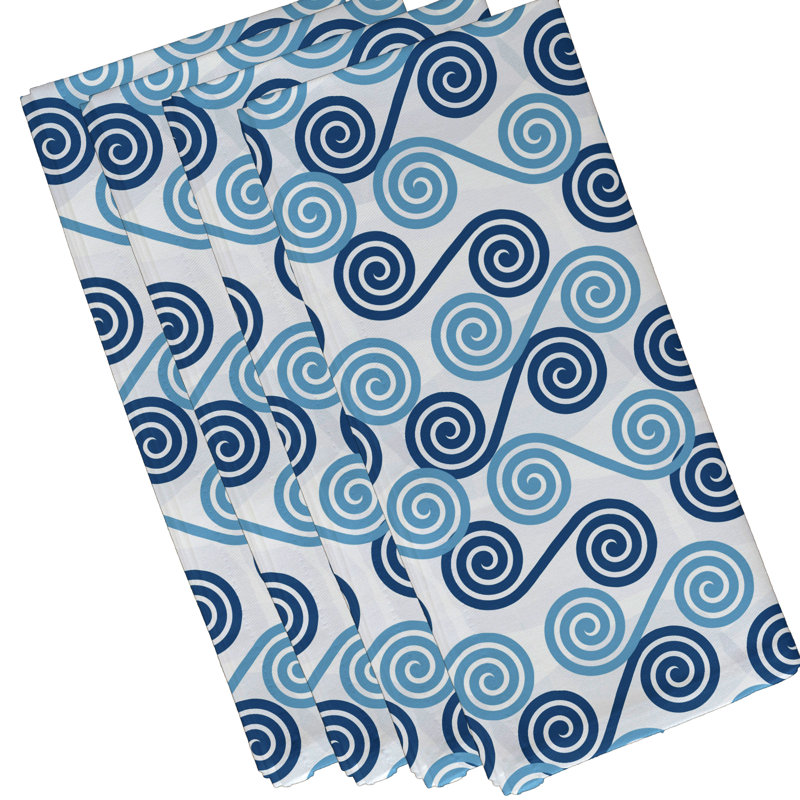 Sequence Polyester Abstract Square Napkin, Blue