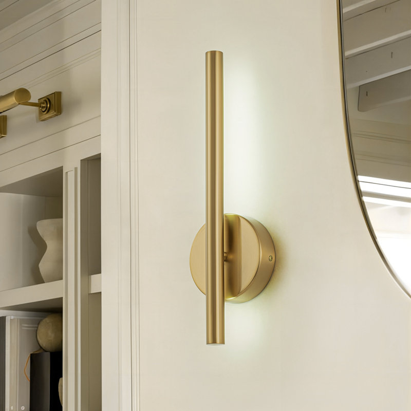 Applique murale câblée en fer forgé Kempinski, Or, 6 000 K, H 16 po x l 4,72 po x P 2,8 po