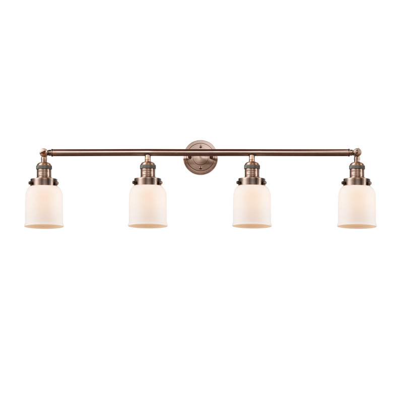 Gatto 4 - Light Dimmable Vanity Light, Matte White Cased, 60 Watt Vintage Incandescent Bulb, Antique Copper