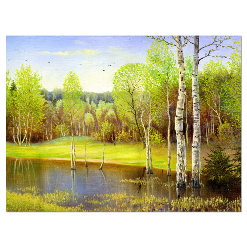 «Light Autumn Landscape», reproduction d'art sur toile tendue, H 12 po x l 20 po