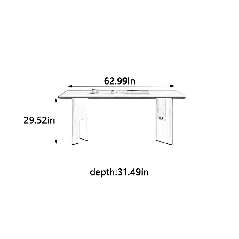 Table de salle à manger rectangulaire, H 29,52 po x L 62,99 po x l 31,49 po
