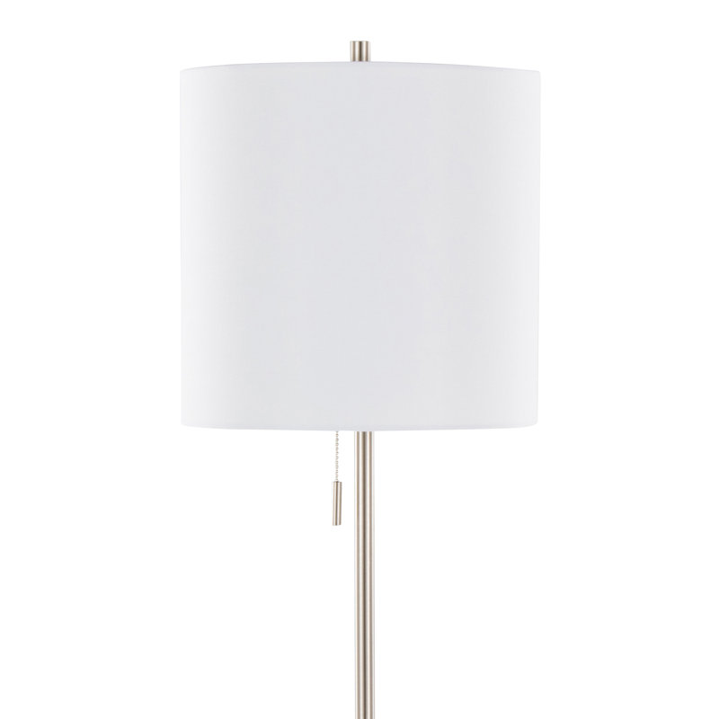 Contemporary Metal Floor Lamp, Brushed Nickel