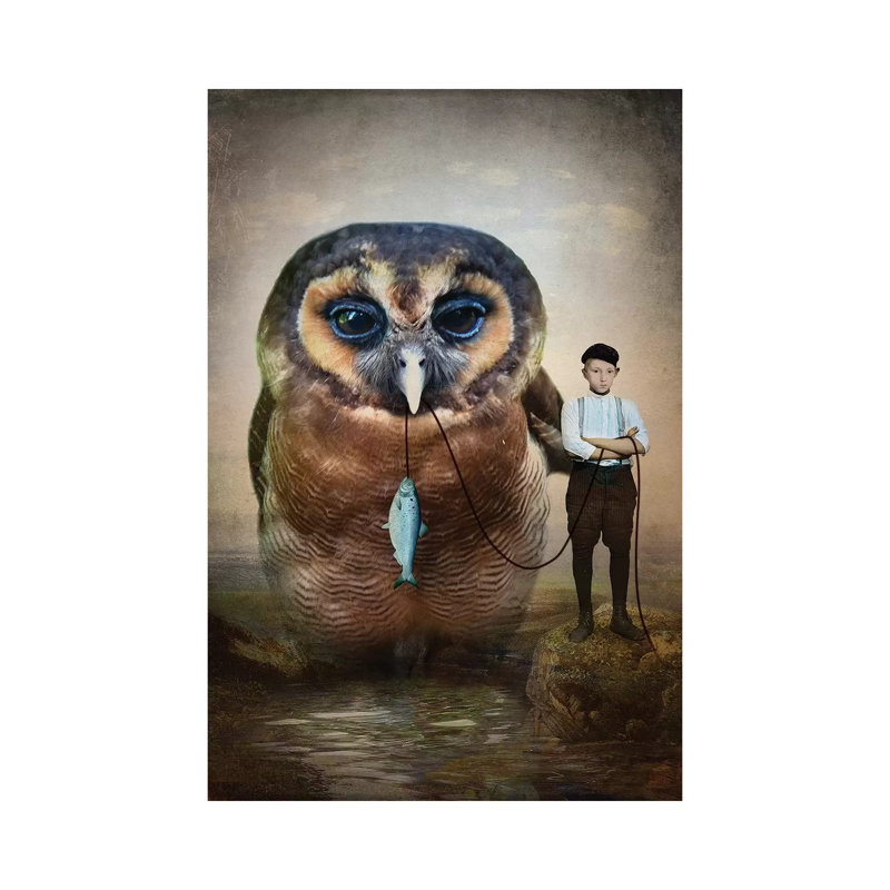 Buddies par Catrin Welz-Stein - impression d'art graphique, H 12 po x l 8 po x P 0,75 po, Toile tendue, Pas de tapis
