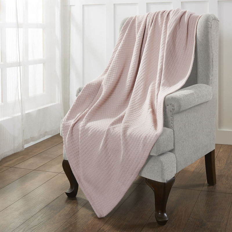 Couverture en coton , Simple, Vieux rose