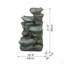 Fontaine 19 po x 15 po x 31,5 po pour l'extérieur, en pierre et en polyrésine