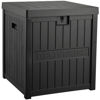 EHHLY 51 Gallon Resin Delivery Box, Lockable Waterproof for Front Porch