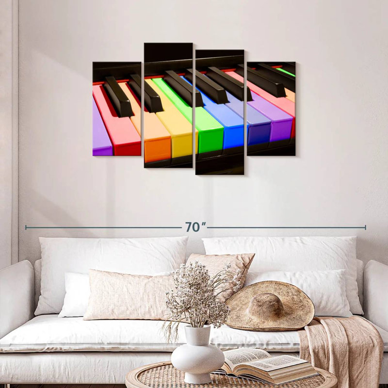 Abarca Rainbow Piano Keys, H 27 po x l 43 po