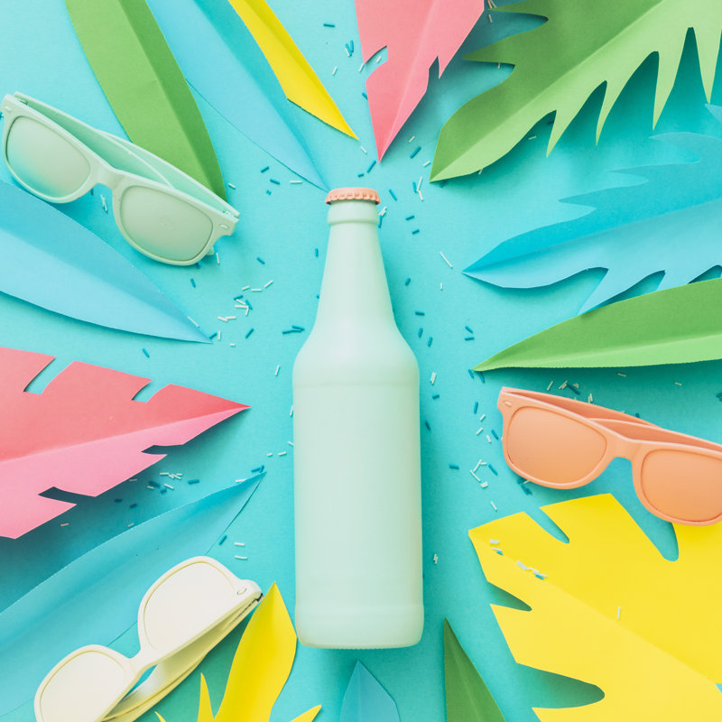 Beer Or Cocktail Bottle - Wrapped Canvas Print, 30cm H x 30cm W x 3.8cm D