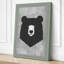 Modern Bear Head Minimalist - Wrapped Canvas-438511799-438511796