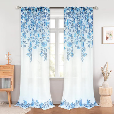 Rhondi Ployester Sheer Curtain Pair