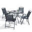 Ensemble de salle à manger de patio pour 4 personnes avec trou Unbrella et chaises pliées Spirit-1050029722