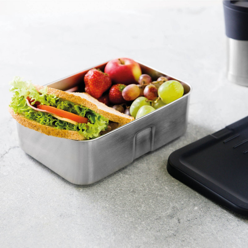 BergHOFF Essentials 6Pc Lunch Box Set For Two, Silicone Stretch Band, PP Lid