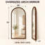 Solid Wood Frame Oval Leaning Mirror