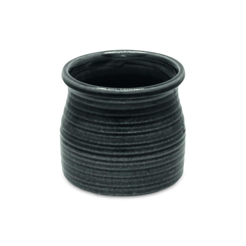 Miland Handmade Ceramic Pot Planter, Gray, 4.75" H x 5" W x 5" D
