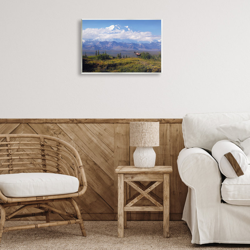 «Mountain Majesty Moose», art mural sur bois par Shane Lamb, H 13 po x l 19 po
