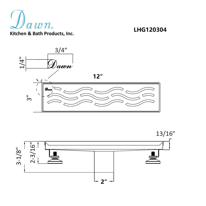 12 Inch Long Stainless Steel Linear Floor Shower Drain