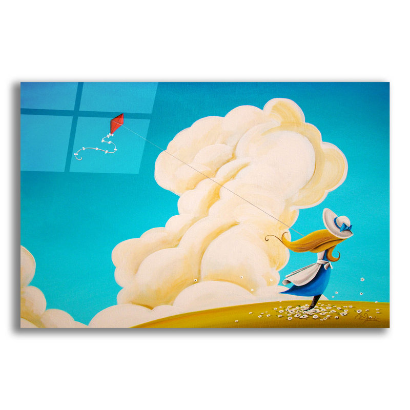 «Wall and String» par Cindy Thornton, art mural en verre acrylique épique, 36 po x 24 po, H 16 po x l 24 po x P 0,2 po