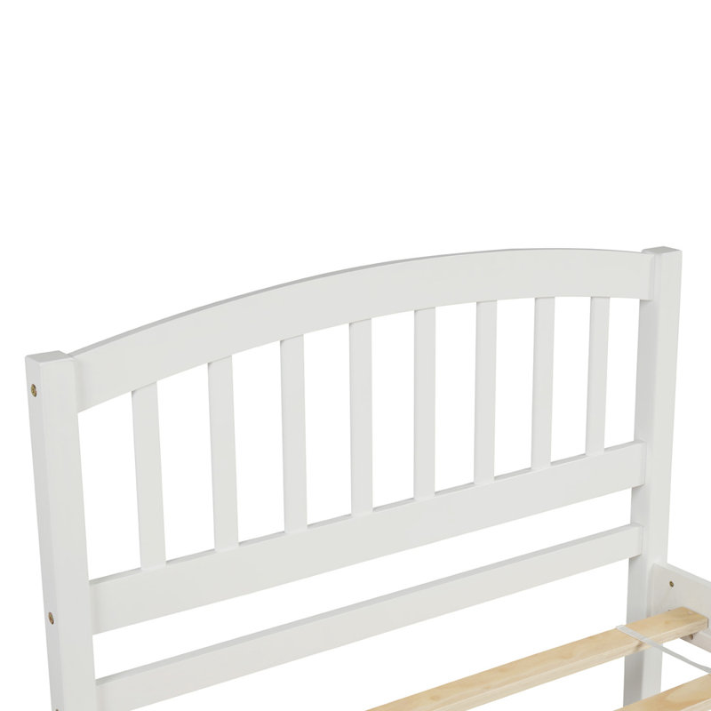 Structure de lit simple avec lit gigogne en bois, blanc