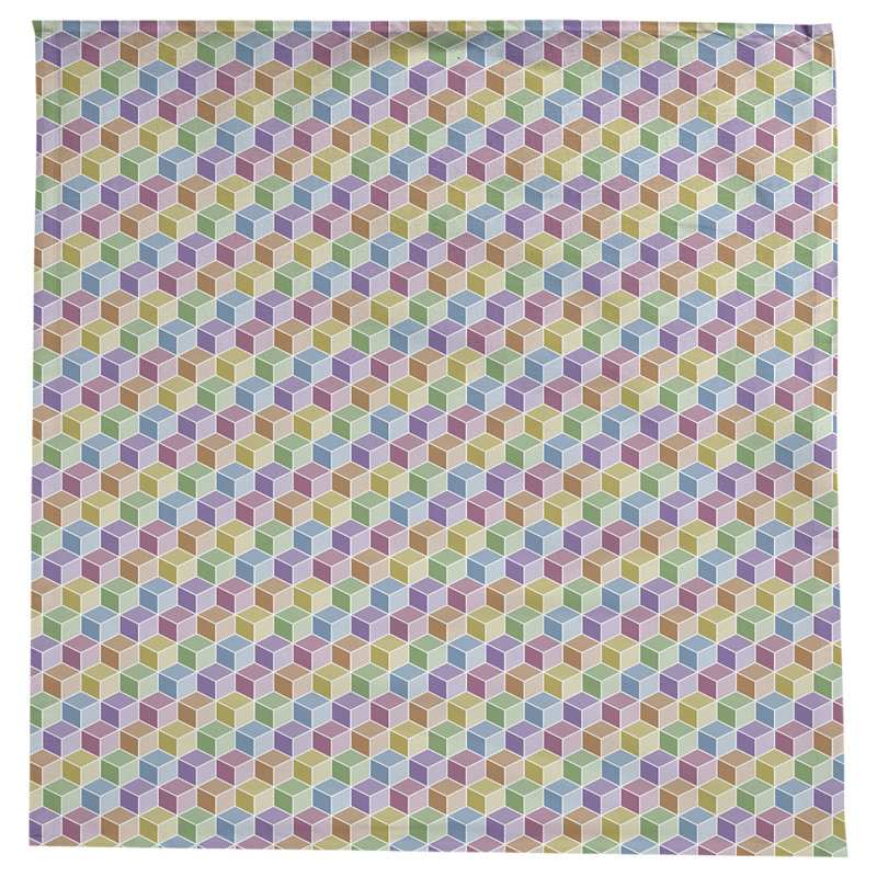 Nappe cubique Avicia, Blanc / arc-en-ciel