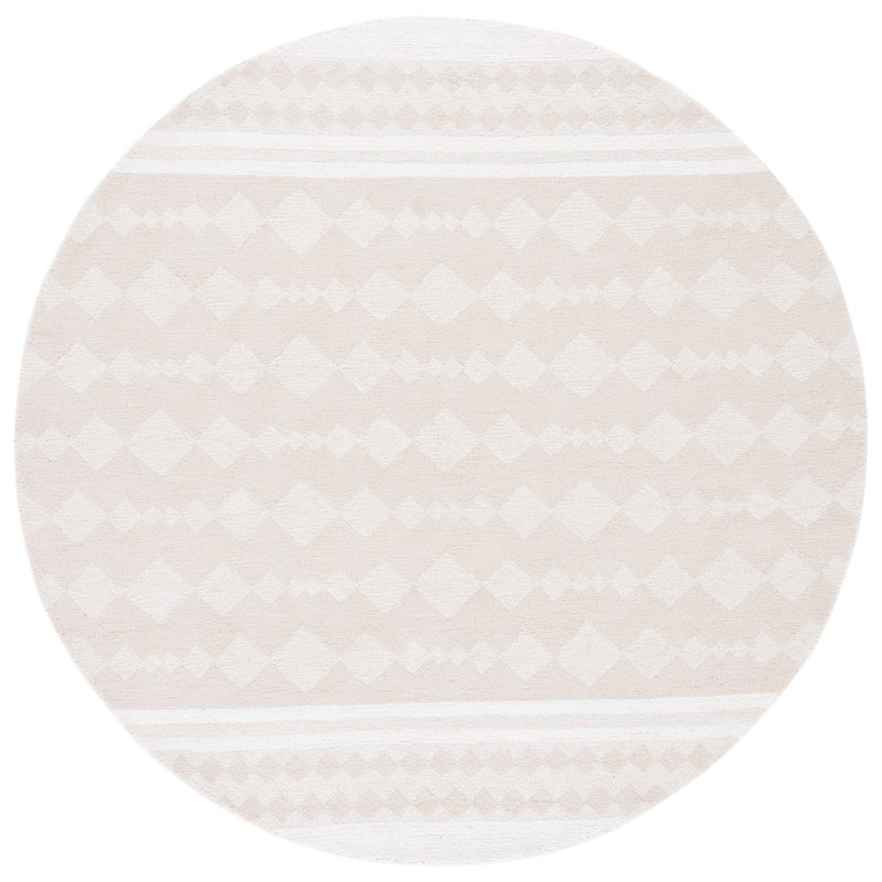 Kairos Hand Tufted Performance Geometric Rug, Round 6'