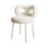Tabouret de coiffeuse avec dossier à nœuds papillon Chaise de maquillage de chambre à coucher Patins de pieds réglables Chaise de table d'appoint sans accoudoir