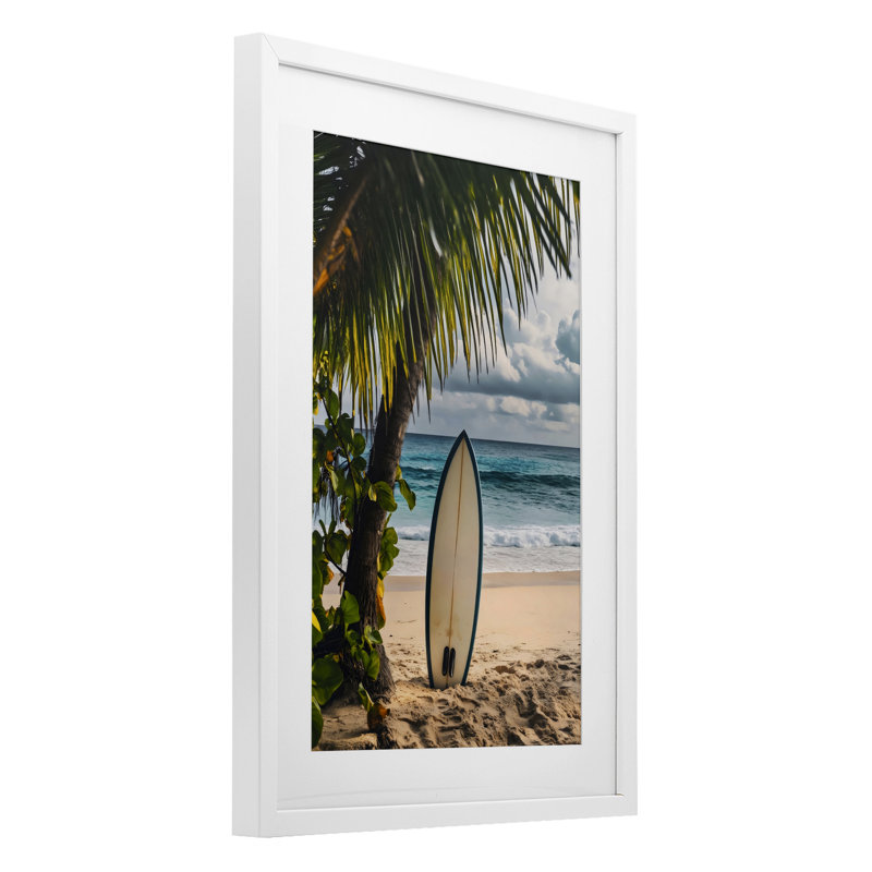 «Seaside Surf Adventure», reproduction encadrée sous verre, design par LSR Design Studio, H 23 po x l 17 po