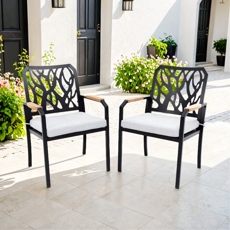 Chaises de salle à manger d'extérieur en aluminium K / D 2PCS