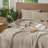 MooMee Lightweight Quilt Set 100% Washed Cotton Linen-Like Stripe Stitch Breathable All-season -114492297-114492298