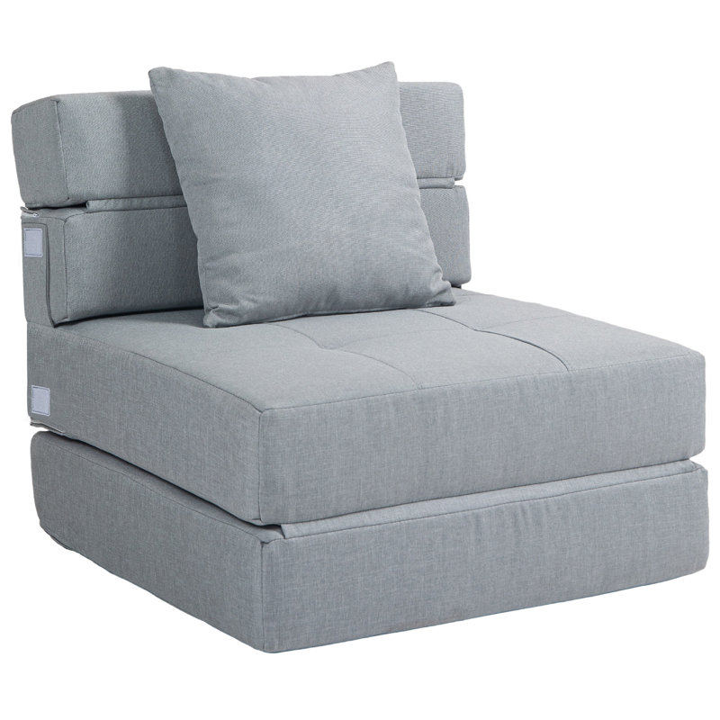 Elanora 70cm Upholstered Futon Chair, Light gray