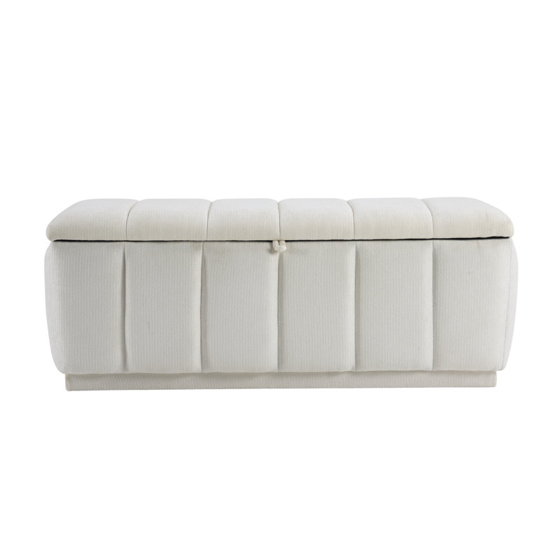 Banc de rangement rembourré, banc de chambre à coucher pour salon / couloir / bout de lit, Beige
