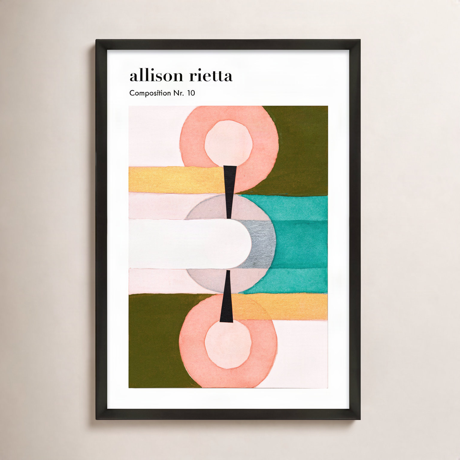 Ibis "Composition No. 10" Print by Allison Rietta, Black Framed, 20" H x 14" W x 1.25" D
