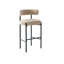 Tabouret de bar rembourré 30 po à dossier bas incurvé et structure en métal-655875540-655875537