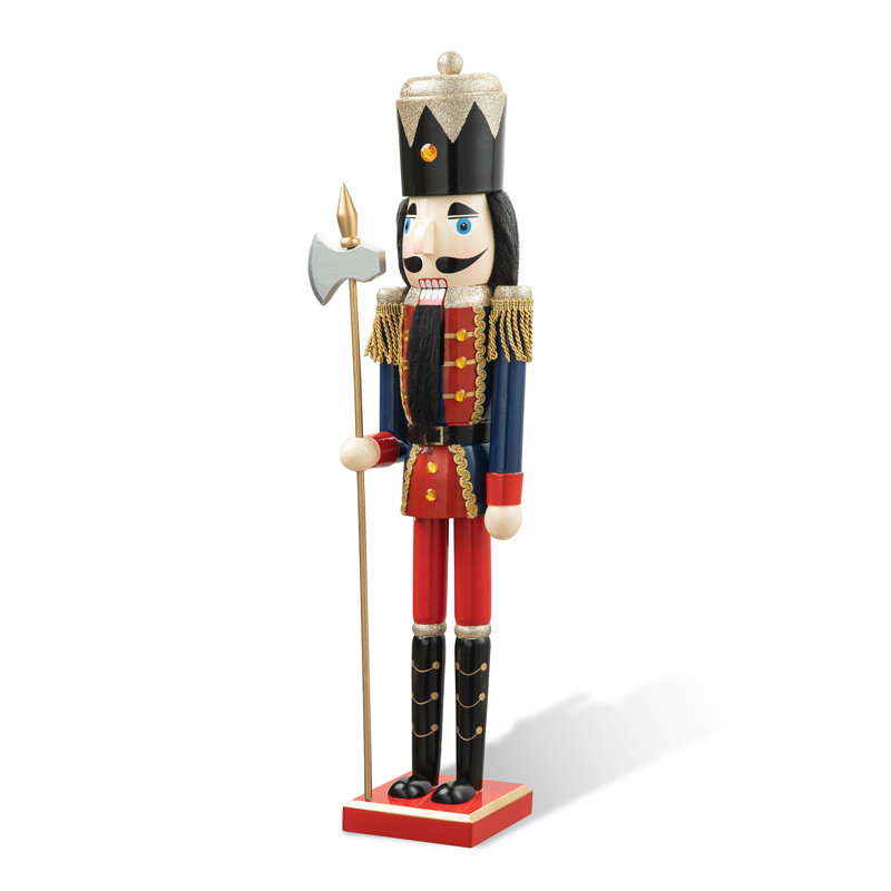 Soldat de Noël en bois casse-noisette, H 24 po x l 5,25 po x P 4,5 po