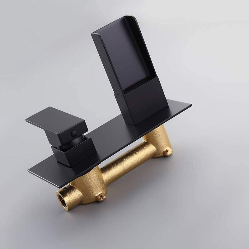 Wall Mounted Waterfall Bathroom Sink Faucet