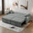 3 In 1 Convertible Sleeper Sofa Bed With Reclining Backrest, Pillows And Side Pockets-1869365428