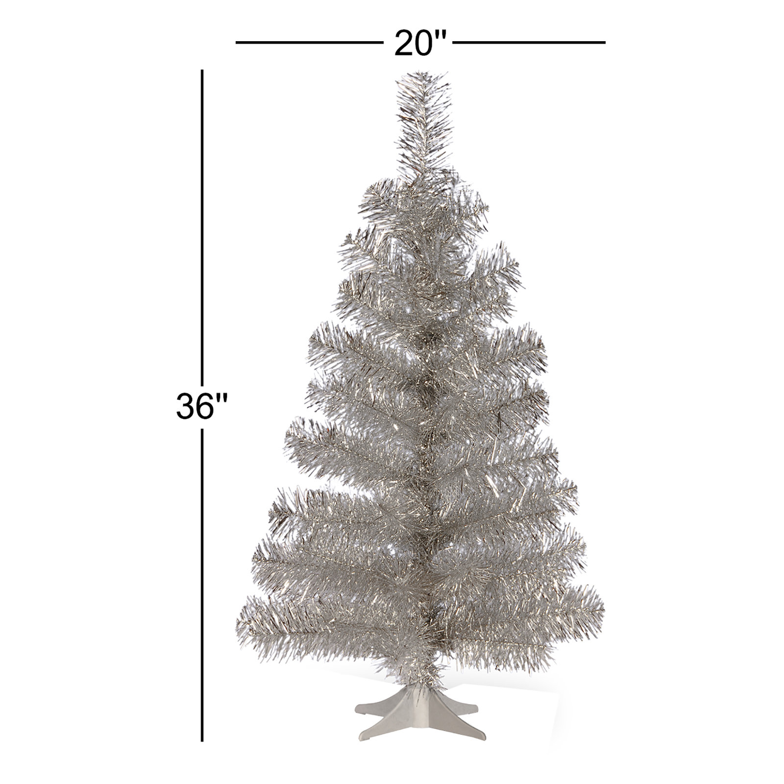 The Holiday Aisle® Silver Tinsel Tree, 3'