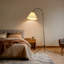 Lampe sur pied arquée en tissu 1 lumière noire 71,1 po avec interrupteur au pied-970648266