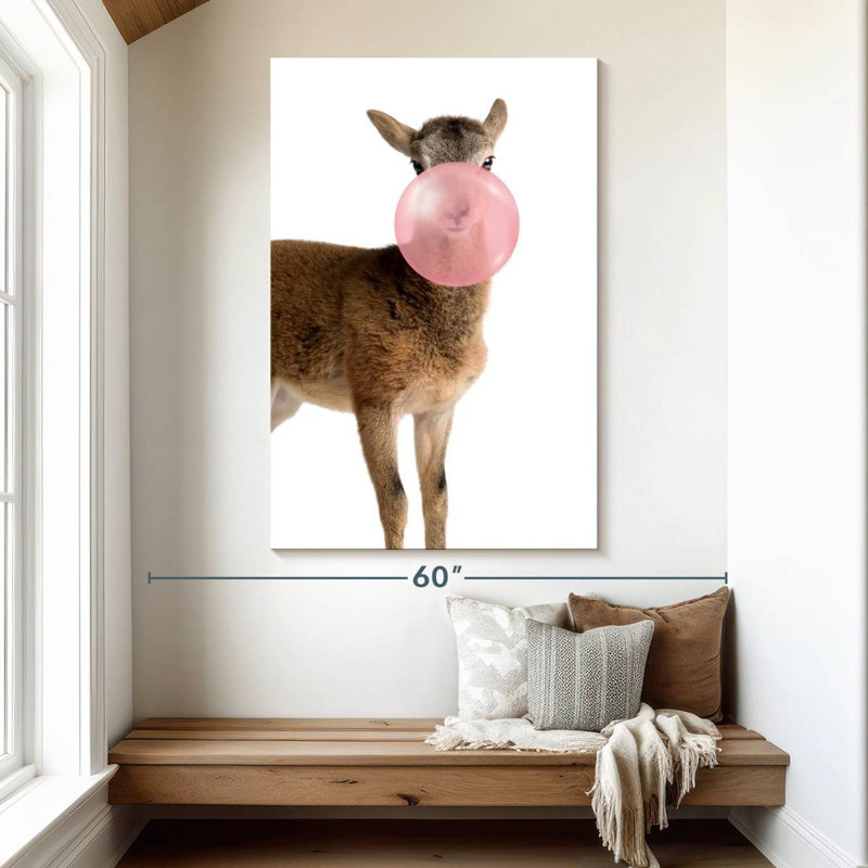 Deer Bubble Gum, 51" H x 34" W