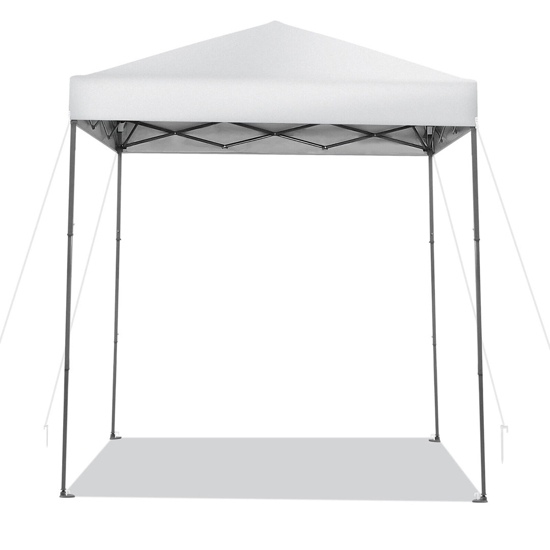 6.5 Ft. W x 6.5 Ft. D Iron Pop-Up Canopy Gymax Roof 