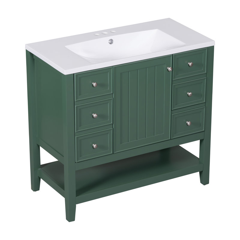Meuble-lavabo 36 po avec lavabo, Vert